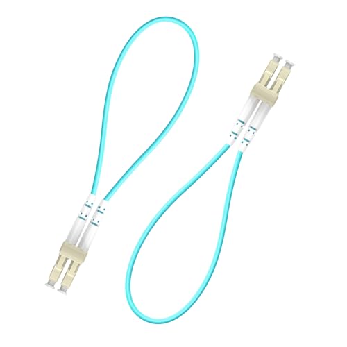 Image of 2pack LC to LC OM3 10Gb Multimode Fiber Optic Loopback, Durable Pull Ring Design for Network Testing and Maintenance
