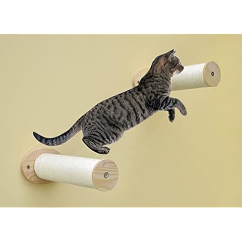 Cat Wall Mounted Furniture,12.9 Inch Cat Wall Climbing Steps with Sisal Scratching Post Shelves for Indoor Most Kitten, Medium and Big Cats, 2 of Pack (Sisal Rope) Cover