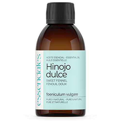 Essenciales - Aceite Esencial de Hinojo Dulce BIO, ECOLOGICO, 100% Puro y Certificado, 200 ml | Aceite Esencial Foeniculum Vulgare