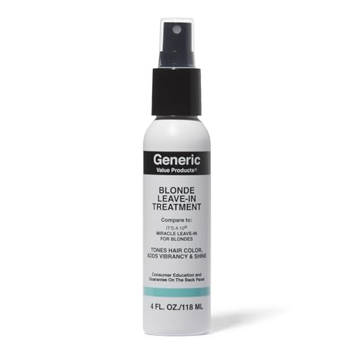 Generic Value Products Blonde Leave In Treatment, Ideal for Blondes to Fight Brassiness, Enhances Shine and Manageability, Defrizzes, Detangles, 4 Oz