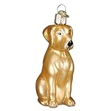 Old World Christmas Ornaments: Yellow Labrador Glass Blown Ornaments for Christmas Tree