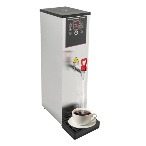 LIYUANJUN 2500W Commercial Hot Water Dispenser, 15L/3.96gal Electric Water Boiler with Drip Tray Digital Display Screen Step-Heating Hot Water Maker for Large Homes Caterers Restaurants, Silver