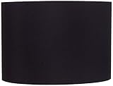 Black Large Hardback Drum Lamp Shade 16' Top x 16' Bottom x 11' High (Spider) Replacement with Harp and Finial - Springcrest