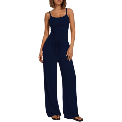 Traje de lino de mujer Y2K moderno y holgado con pantalones anchos