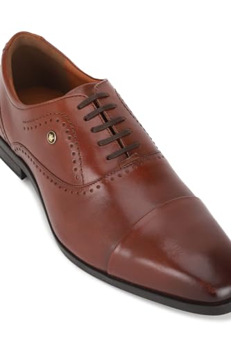 Image of Louis Philippe Men Premium Leather Breathable Lining Material Anti Slip with Heel TPR Sole Formal Oxford Shoes