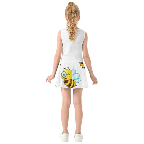 Cartoon Athletic Shorts for Girls Skorts Toddlers Tennis Skirts Teen Cheer Cute Cartoon Bees 4t4