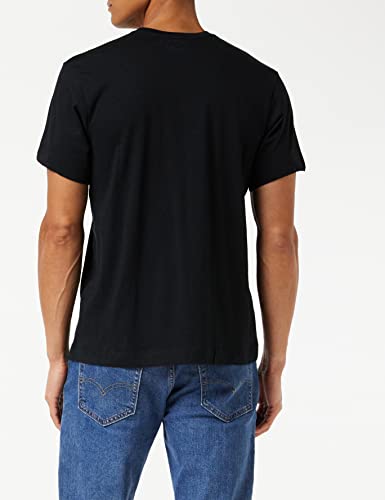 Marvel Logo del Contorno T-Camicia, Nero, M Uomo