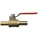 OCSParts MTLB-6 3/8" Brass Barb x Barb Ball Valve, Lead Free, 0.1875" ID