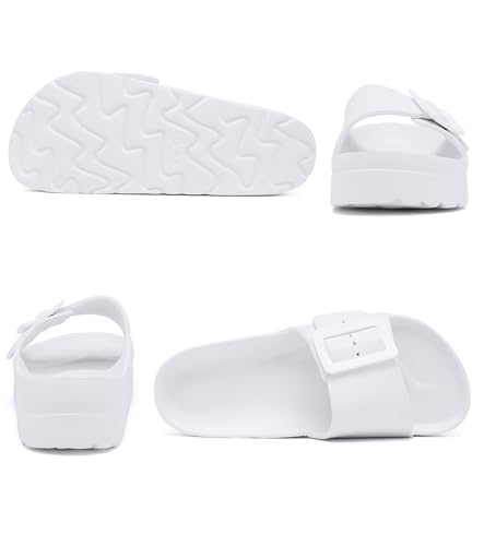Image of Haifago Women's Platform Sandals with Arch Support, Summer Beach Slides Adjustable Buckle Comfortable Lightweight EVA Slip on Slide