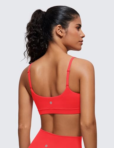 Image of CRZ YOGA Butterluxe Scoop Neck Sports Bras | Light Support, Removable Pads, Yoga, Extremely Soft, U Back, Adjustable Spaghetti Straps, for Women