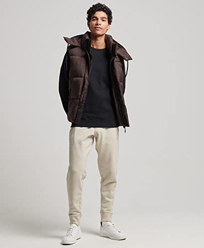 Superdry Touchline Short Padded Gilet A7, Grille en chêne foncé, M Homme