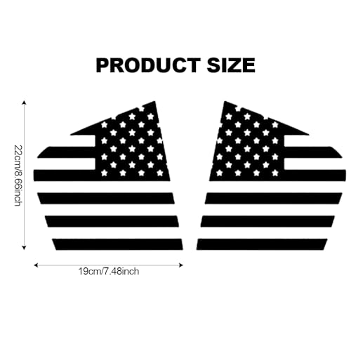 Image of American Flag Decal Car Rear Side Window Sticker Matte Black Rear Quarter Window DIY Sticker Left and Right Side Window Cling Car Exterior Decoration Accessories, for Dodge Charger 2011-2020