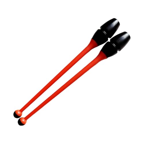 Jiuvaso 2X Bastoni da Ginnastica, clavette, Attrezzi per Il Fitness per Bambini e Adulti, Attrezzi per Esercizi artistici in Gomma collegabili, Attrezzatura, Orangina