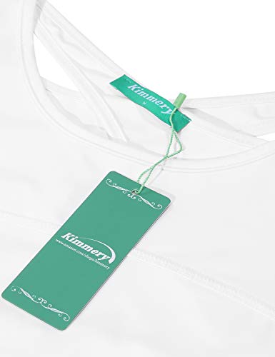 Kimmery Yoga Tops Breathable Short Sleeve Scoopneck Criss Cross Cutout Back Shirts Summer Outside Gym Exercising Tennis Cycling Walk White Xl #TOP2
