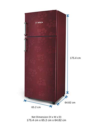 Image of Bosch 347 L 3 Star (2019) Frost-Free Double Door Refrigerator (KDN43VV30I, Wine Red)