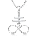 MEIDERBO Leviathan Cross Necklace 925 Sterling Silver Satanic Cross Brimstone Necklace with Snake Church of Satan Jewelry Alchemical Symbol for Brimstone Gifts for Men Women