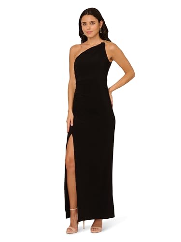 Adrianna Papell Women's Jersey Column Gown, Black, 16