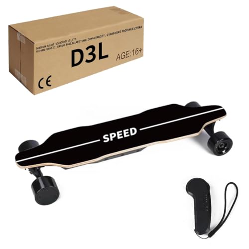 Elektro Skateboard Erwachsene mit Fernbedienung, 25KM/H mit 450W Doppelantriebsmotor - 15-20KM Reichweite Regulierbare Geschwindigkeit - Wasserdicht Schockabsorbierendes Longboard für Anfänger