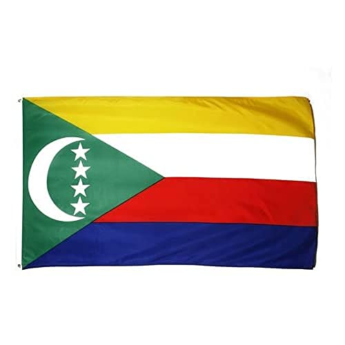 AZ FLAG - Drapeau Comores - 90x60 cm - Drapeau Comorien 100% Polyester Avec Oeillets Métalliques Intégrés - Pavillon 50 g