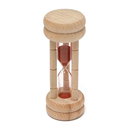 3 Minutes de Sable de sablier en Bois tempête d'oeuf en Bois Colorée （Couleur aléatoire）