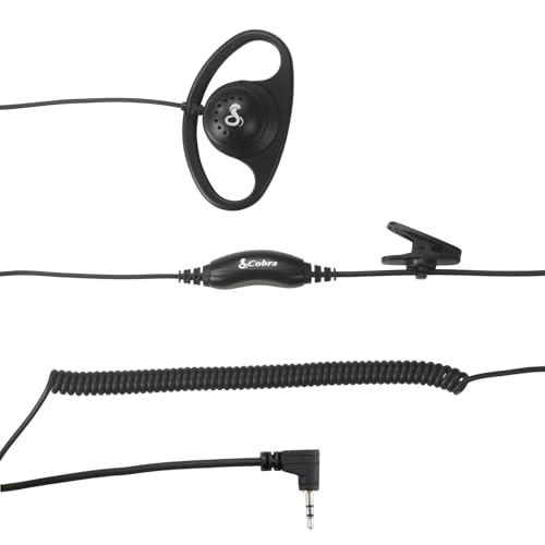 Image of Cobra 2.5mm D-Style Headset for Two-Way Radios - Over-The-Ear Headset for Hands-Free Communication with Push-to-Talk Button