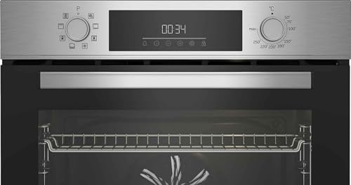 Beko BBIM12300X b300 Einbau-Backofen, 60 cm Backofen, 72 l Volumen, Dampfreinigung SteamShine, 8 Heizarten, AeroPerfect für gleichmäßiges Backen, Multifunktionsofen, Edelstahl