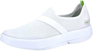 OOFOS OOmg Low Shoe, White & White - Women’s Size 9 - Lightweight Recovery Footwear - Reduces Stress on Feet, Joints & Back - Machine Washable