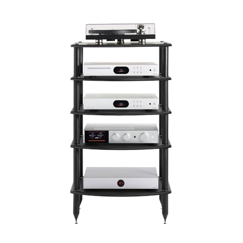 Pangea Audio Vulcan Five Shelf Audio Rack, Media Stand, and Components Cabinet 5 Shelf Carbon - Thumbnail 6