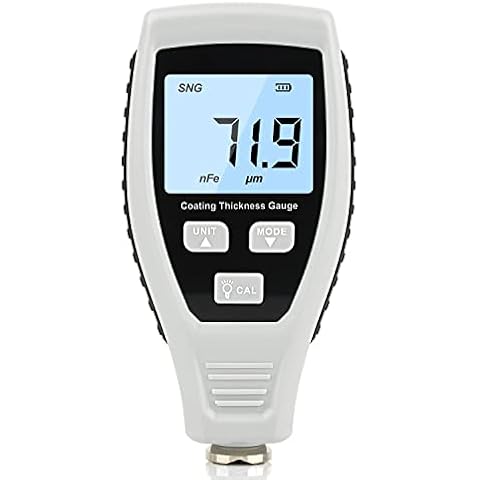 Paint Thickness Gauge, XRCLIF Coating Thickness Meter for Magnetic Metal & Non-Magnetic Metal, Car Coating Depth Gauge with Backlight LCD/Automatically Material Identifying - Resolution 0.1 um Cover