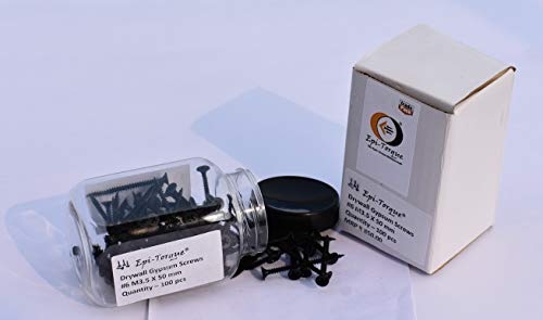 Image of Drywall Gypsum Black Screw Sharp Point Size #6 M3.5 X 50mm (Pack of 100 Pcs)