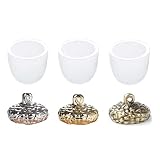 VOANZO 6Pcs DIY Eichel Halskette Anhänger Silikonharz Gussform Handwerk DIY Ohrringe Ornamente Epoxy Handwerk Form 3 Form (durchscheinend) und 3 Eichel Hüte (1 Gold, 1 Silber.1 Kupfer)