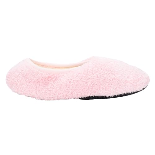 Crescent Sock Company 720073 Sorbet Berry Pink Fluffy Polyester Blend Women's Slipper Sock for Warmth and Lounging at Home Pack of 2, Large3