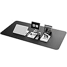 YSAGi Non-Slip Desk Pad,Mouse Pad,Waterproof PVC Leather Desk Table Protector,Ultra Thin Large Desk Blotter, Easy Clean Laptop Desk Writing Mat for Office Work/Home/Decor(Black, 47.2" x 23.6")-No Band