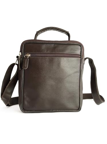Shoulder bag masculina, bolsa masculina carteiro em couro legitimo (Marrom)