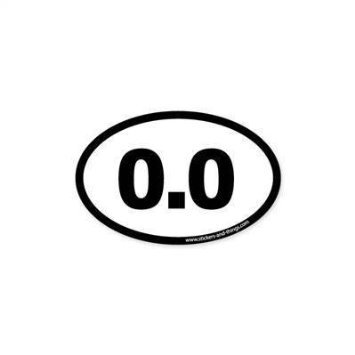 Vinyl USA 0.0 No Running or Marathon Bumper Sticker Oval 5