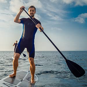 GOTOTOP Pagaia in Alluminio Regolabile 163-215 cm, Removibile 2 Parti per Stand Up Paddle, Kayak, Surfboard e Canoa