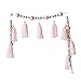 JUN Encantadora perla de madera rosa borlas colgante de pared ornamento de niñas color regalo cuentas de madera colgante guirnalda decoración habitación niños decoración 47 pulgadas (rosa)