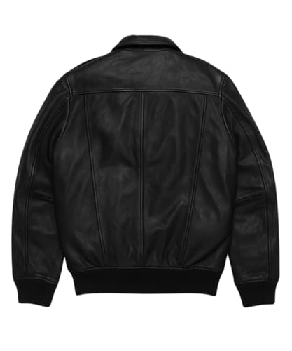 Men's Classic Brown Vintage Leather Flight Bomber Jacket – Detachable Sherpa Fur Collar Aviator Coat3