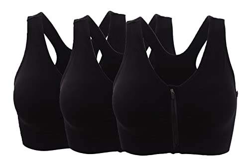 Image of Hiking Gril Women's Zip Front Sports Bra Wireless Post-Surgery Yoga Bras