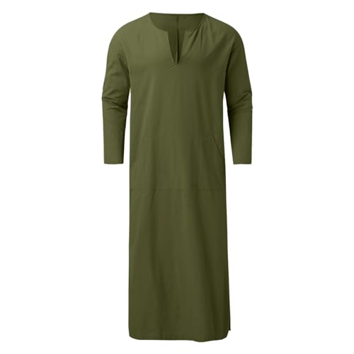 Caftan noir de prière avec poches style traditionnel arabe - 2