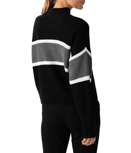 Sanctuary Women's Mock Neck Stripe Sweater2