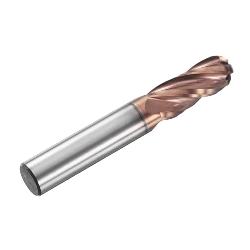 Image of HARFINGTON Ball Nose End Mill 4 Flute 3 /8 inch Diameter 3 /8 inch Shank Tungsten Carbide Uncoated Spiral CNC Router Bits 1 inch Cutting Length Single End Ball for Carving Engraving Grinding