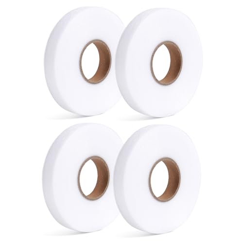 280 Yards Iron On Hemming Tape - 4 Rolls 1.5 cm x 70 Yards Each - Adhesive for Fabric Tape No Sew Hemming Tape for Clothes Pants Dresses Curtains, White