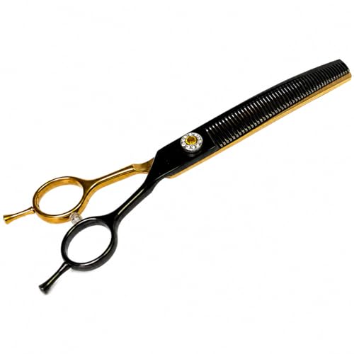7 Curved Thinner Dog Scissor Curved Blender Scissors 48 Teeth 30% Thinning Rate Professional Pet Shear for Groomer Ergonomic Dog Grooming Scissor Dog Shear for Grooming