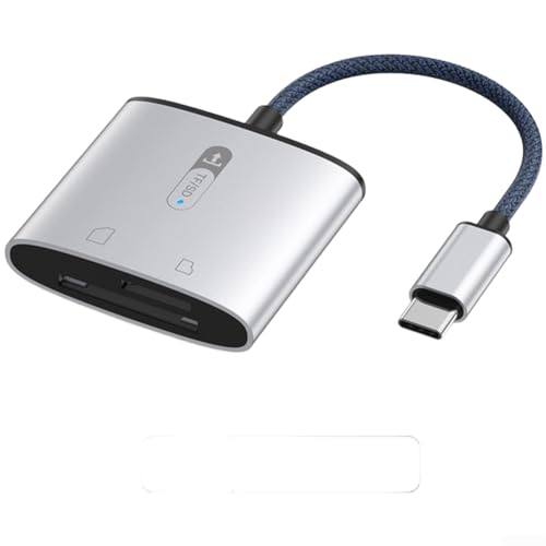 Lector de tarjetas USB C para adaptador SD TF de 5 Gbps de alta velocidad para convertidor OTG con carga PD de 60 W para laptop (C)