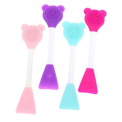 HONITANO 4 piezas Cepillo Facial de Silicona Doble Cabezal Aplicador Multifunción para Limpieza y Masaje Cutis