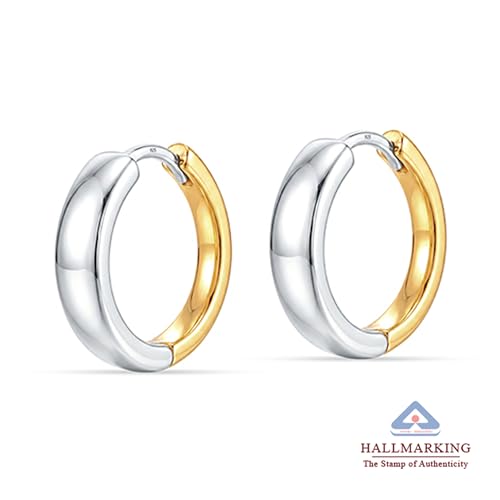 Image of TRUESILVER ACPL 925 Sterling Silver Hoop Earrings | Huggie Hoop Earrings for Women & Men | Classic Everyday Unisex Fashion Jewelry