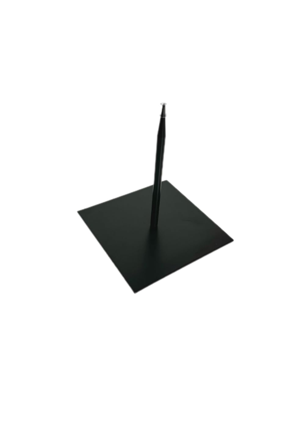 Support en métal noir - 18 x 18 cm - Pied en métal pour projets de bricolage - Support stable pour lampes, sculptures, couronnes de fleurs, décoration en bois flotté - Support décoratif de qualité