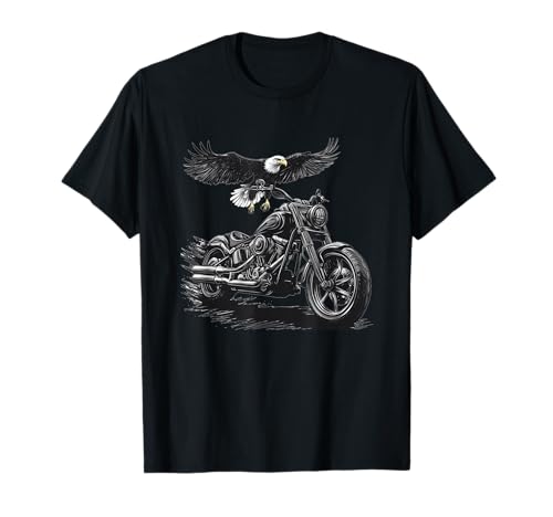 Zeitlose Motorrad-Adler-Grafik T-Shirt