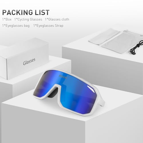 SCVCN Cycling Glasses Sports Sunglasses Women Men Bicycle MTB UV400 Protection Running Mountain Bike Baseball Biking Goggles Riding BMX Fishing Running Riding Golf Driving Softball 506 - image 6
